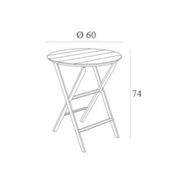 Helen 60Round Folding Table - Image 11