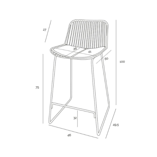 Nova Bar Stool - White - Image 2