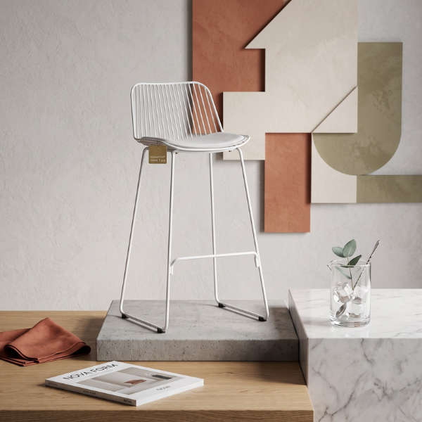 Nova Bar Stool - White - Image 4