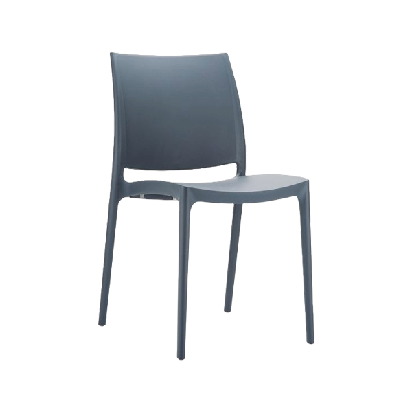 Maya Chair, commercial polypropylene dining chair, indoor and outdoor use