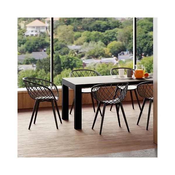 Kurv Arm Chair Black Lifestyle