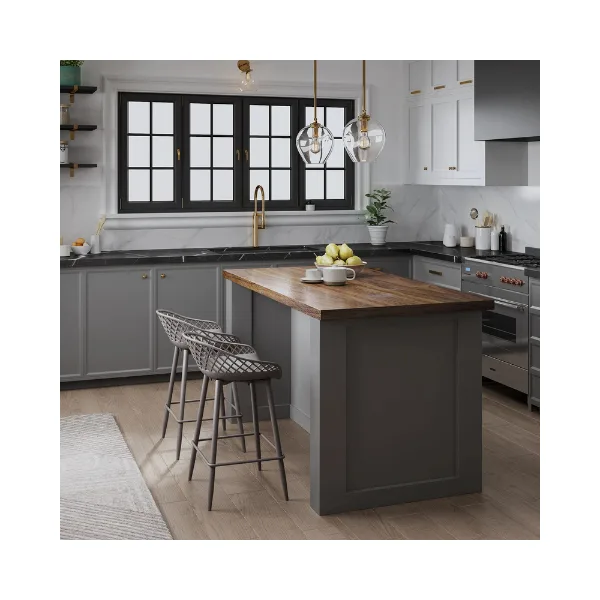Kurv Kitchen Stool Grey Lifestyle