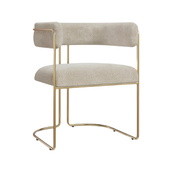 Juliana Chair Brushed Brass Frame – Bouclé Stone Featured