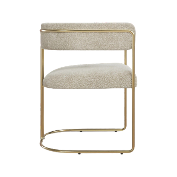 Juliana Chair Brushed Brass Frame - Bouclé Stone - Image 4