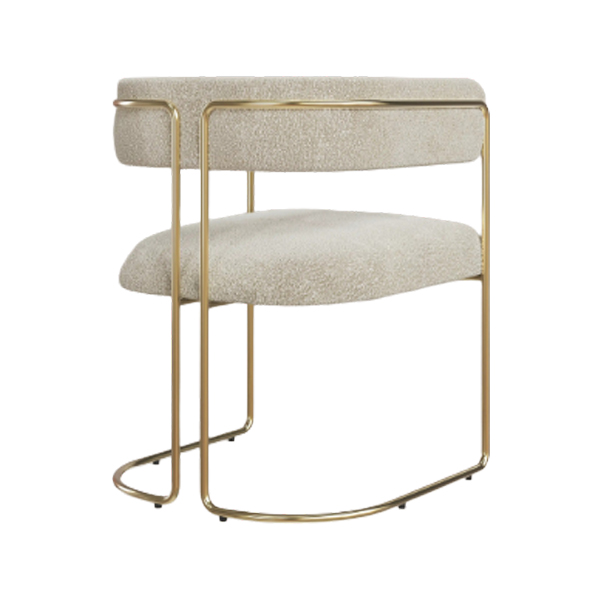 Juliana Chair Brushed Brass Frame - Bouclé Stone - Image 6