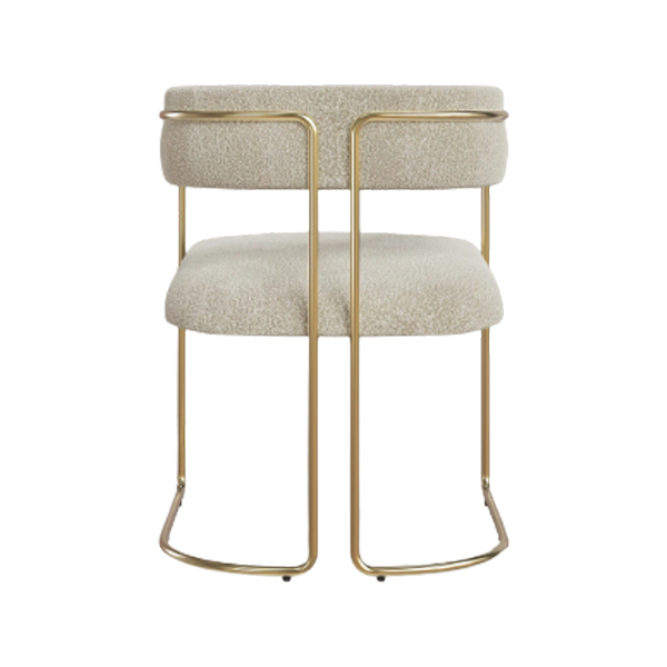 Juliana Chair Brushed Brass Frame - Bouclé Stone - Image 5