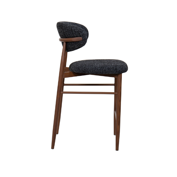 Lucien Kitchen Stool - Charcoal Fabric - Image 3