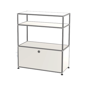 Modular Storage Cabinet 1Dr, 1Shelf & Top - White