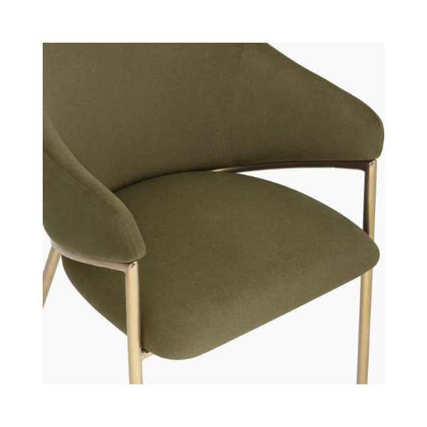 Napoli Carver Chair - Velvet Green Fabric - Image 3