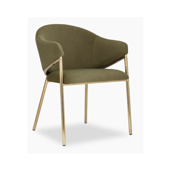 Napoli Carver Chair - Velvet Green Fabric - Image 2