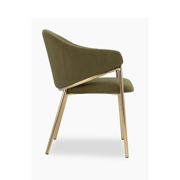Napoli Carver Chair - Velvet Green Fabric - Image 4