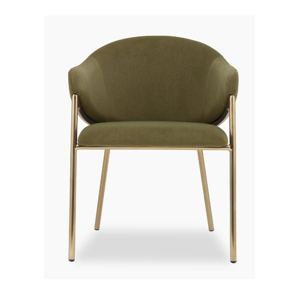Napoli Carver Chair - Velvet Green Fabric - Image 5