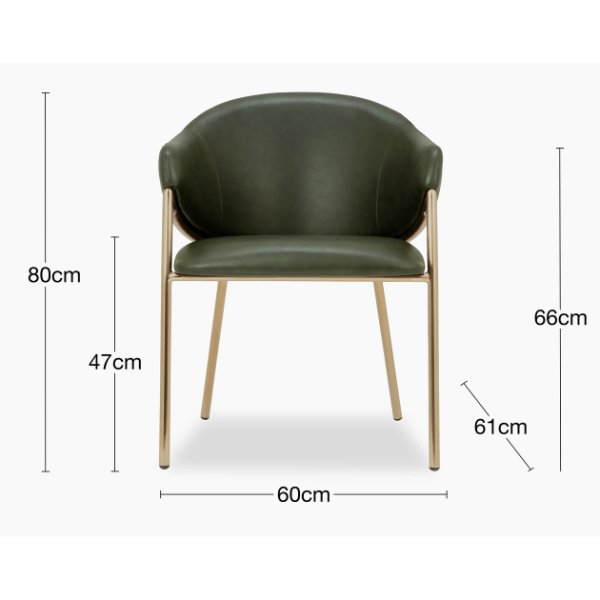 Napoli Carver Chair - Vintage Green PU - Image 8