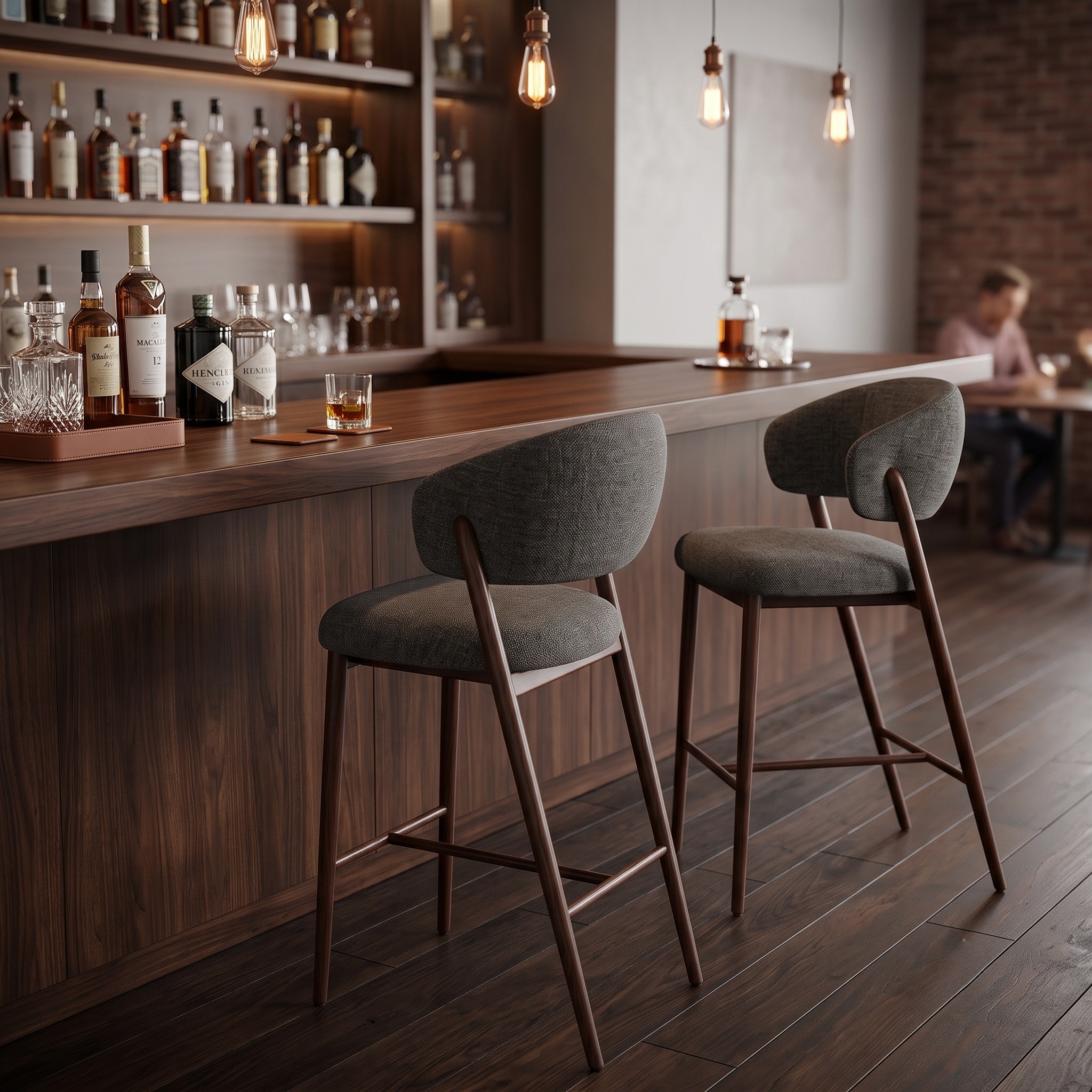 Lyon Kitchen Stool - Water Repellent Aragon Fabric - Image 12